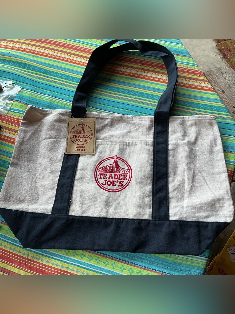 Trader Joe's Canvas Reusable Tote Bag- 20 x 14 inches